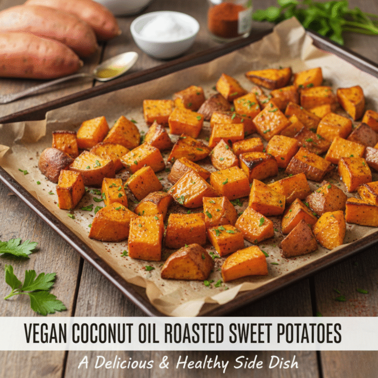 Vegan Coconut Oil Roasted Sweet Potatoes